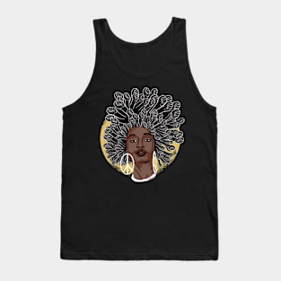 Afro Fist Woman Tank Top